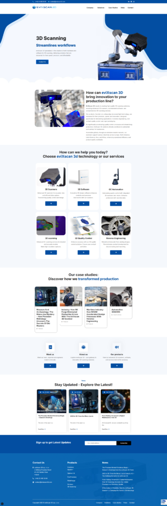 eviXscan 3D – Precision 3D Scanning Solutions for Industry